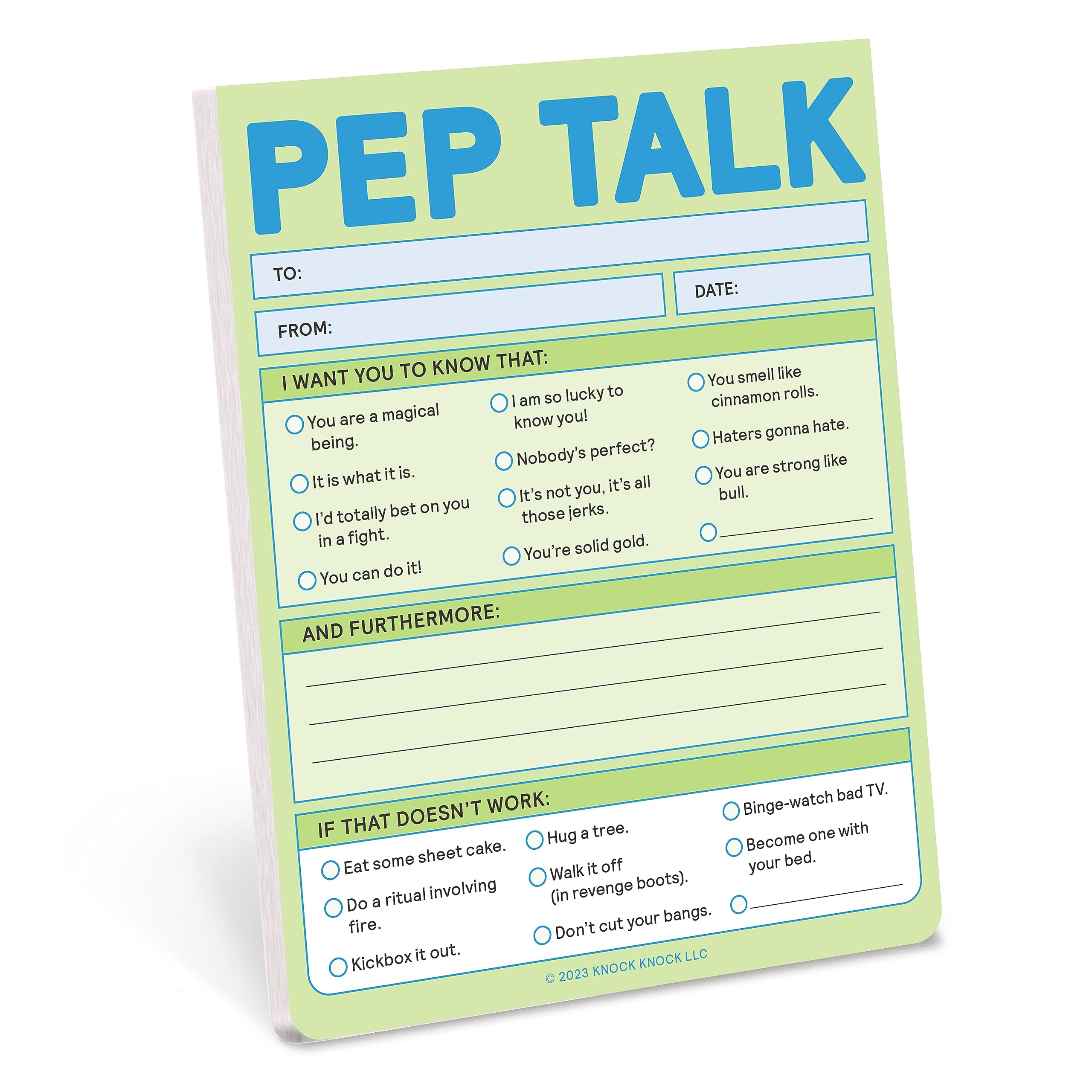 Knock Knock 1-Count Pep Talk Nifty Note Pad, Funny Notepads for Coworkers, Friends, Parent Pep Talks Message Pads, 4 x 5.25-inches