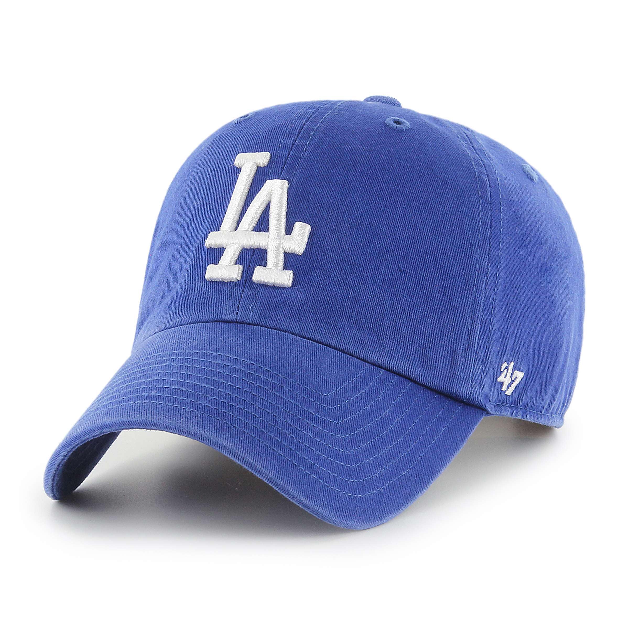 Los Angeles Dodgers MLB Clean Up Unisex Baseball Cap, Adjustable, White Logo, Royal Blue