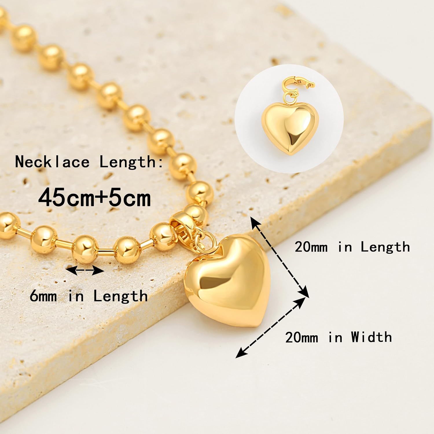 POTESSA 18K Gold Plated Pendant Necklace Medallion Coin Heart Y Shaped Chain Toggle Necklace for Women Jewelry - Image 4