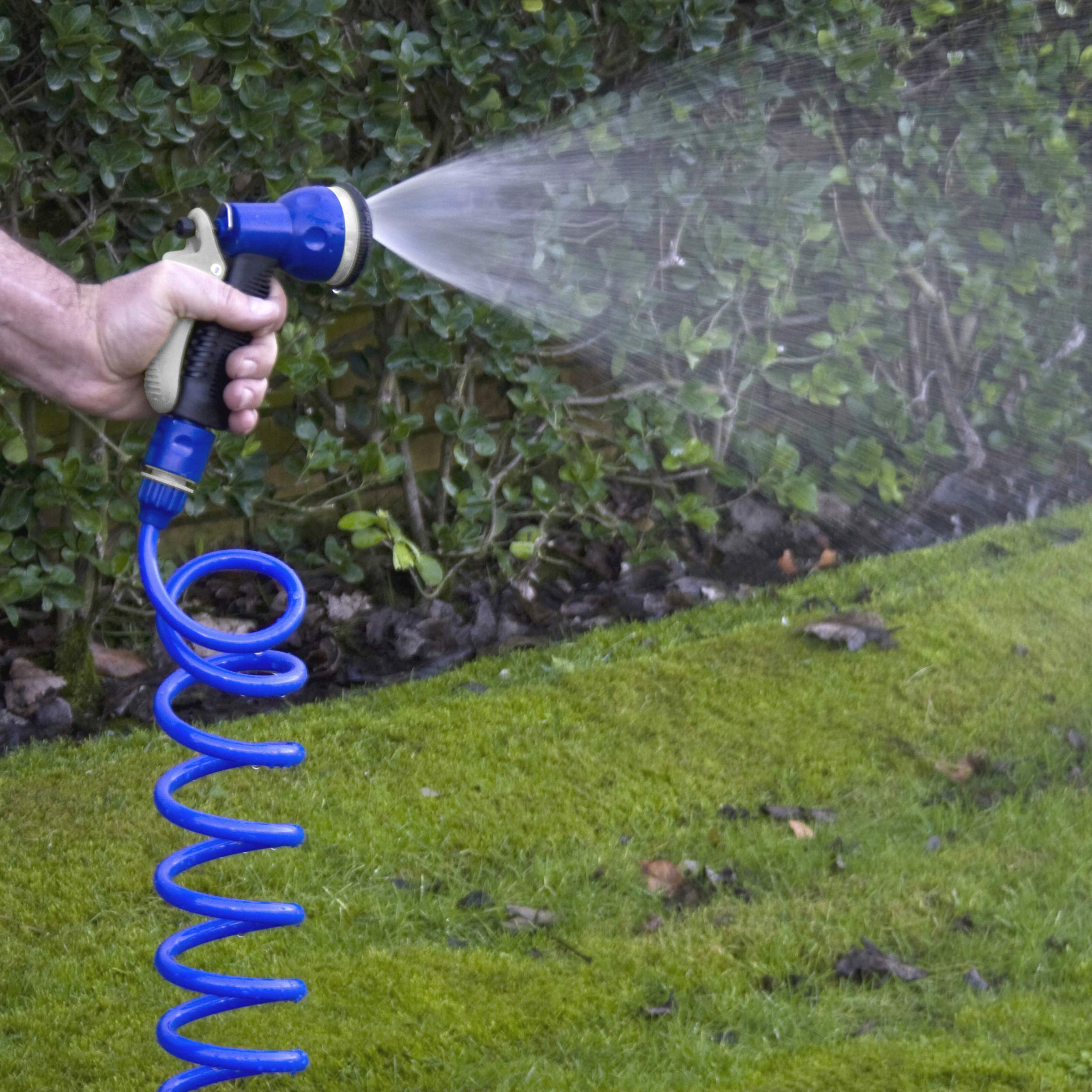 Tatay Kit de Manguera Espiral 10m con Accesorios Plástico Anti-UVA | Kit Manguera Espiral | Longitud 10m | Ideal para Terrazas | Para Pequeños Jardines | 10m con Accesorios Plástico Anti-UVA
