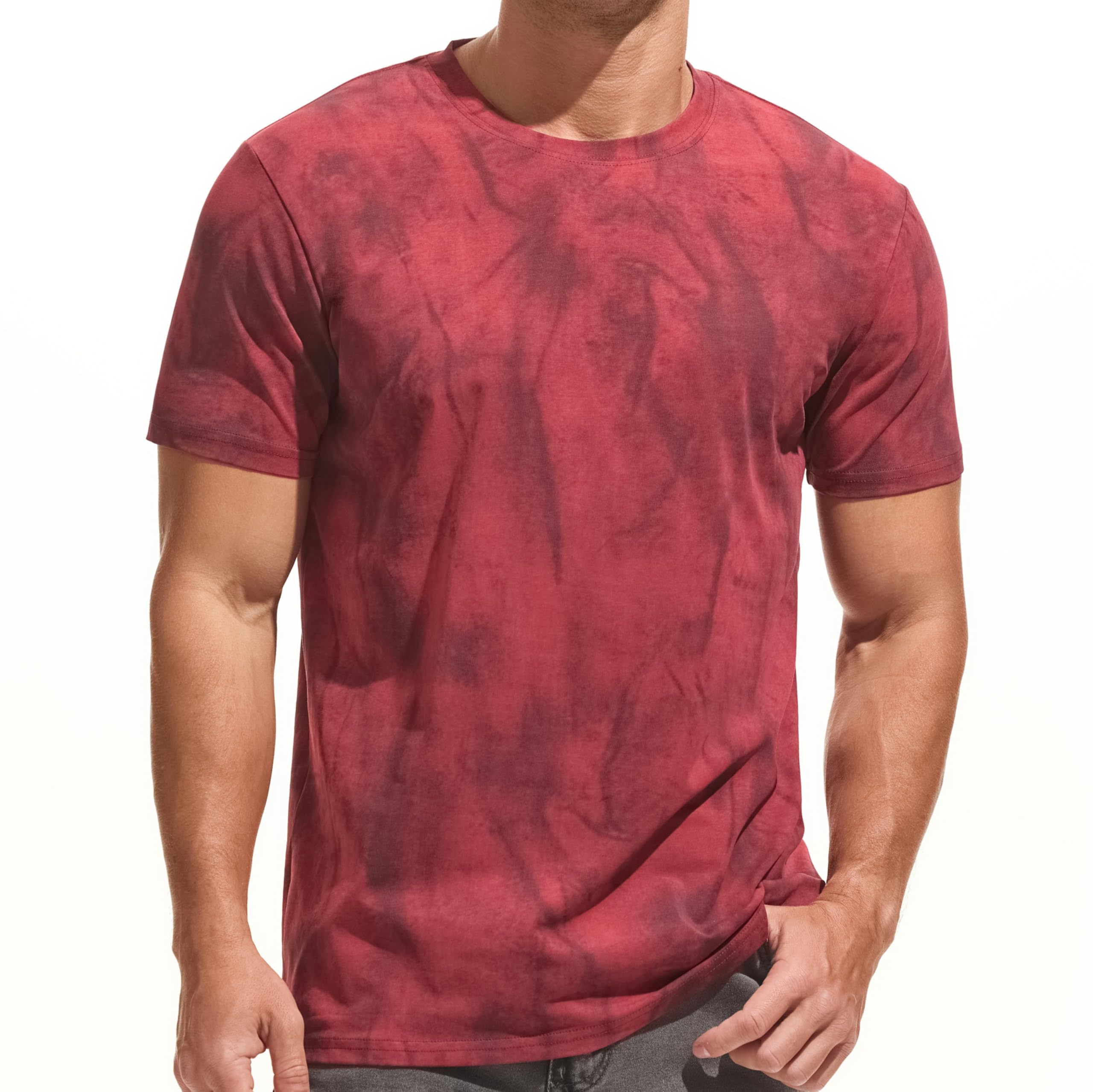 - Men's Graphic T-Shirt 95% Cotton Crew Neck Short Sleeve Tee Soft Stretch Casual Printed Top