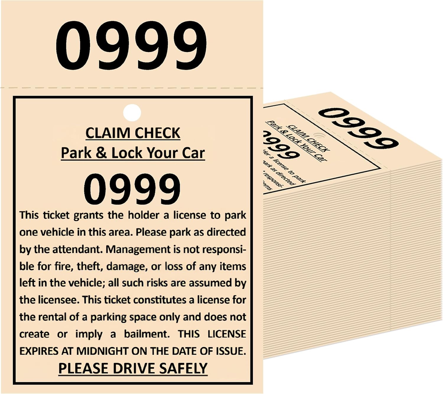 2 Part Valet Parking Tickets (1000 Tickets) with Car Diagram Valet Tags Numbered Claim Check Key Valet Stub Perforated Parking Tickets for Car Lot Business 2.36 x 3.54 Inches Heavyweight Paper (1000)