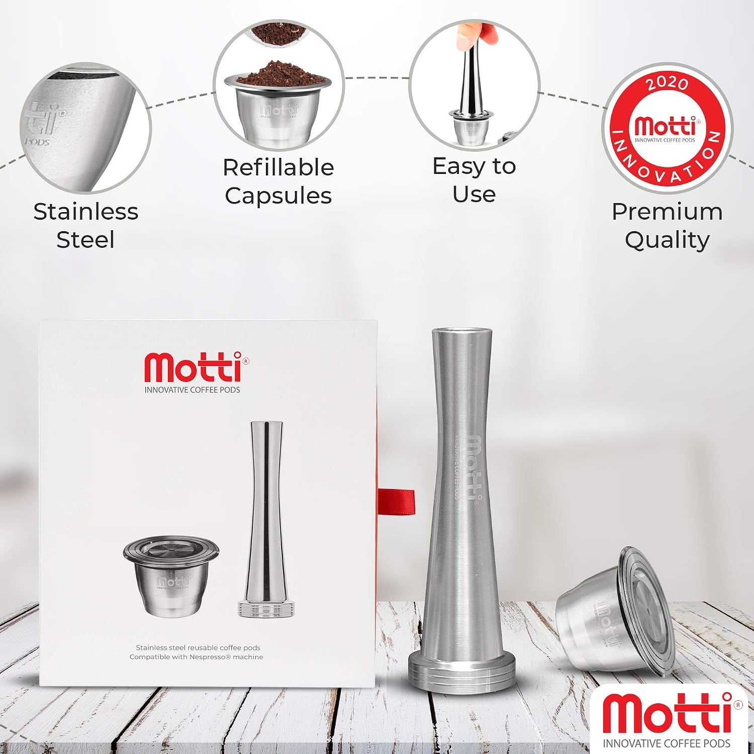 MOTTI® Reusable Nespresso Coffee Pods 