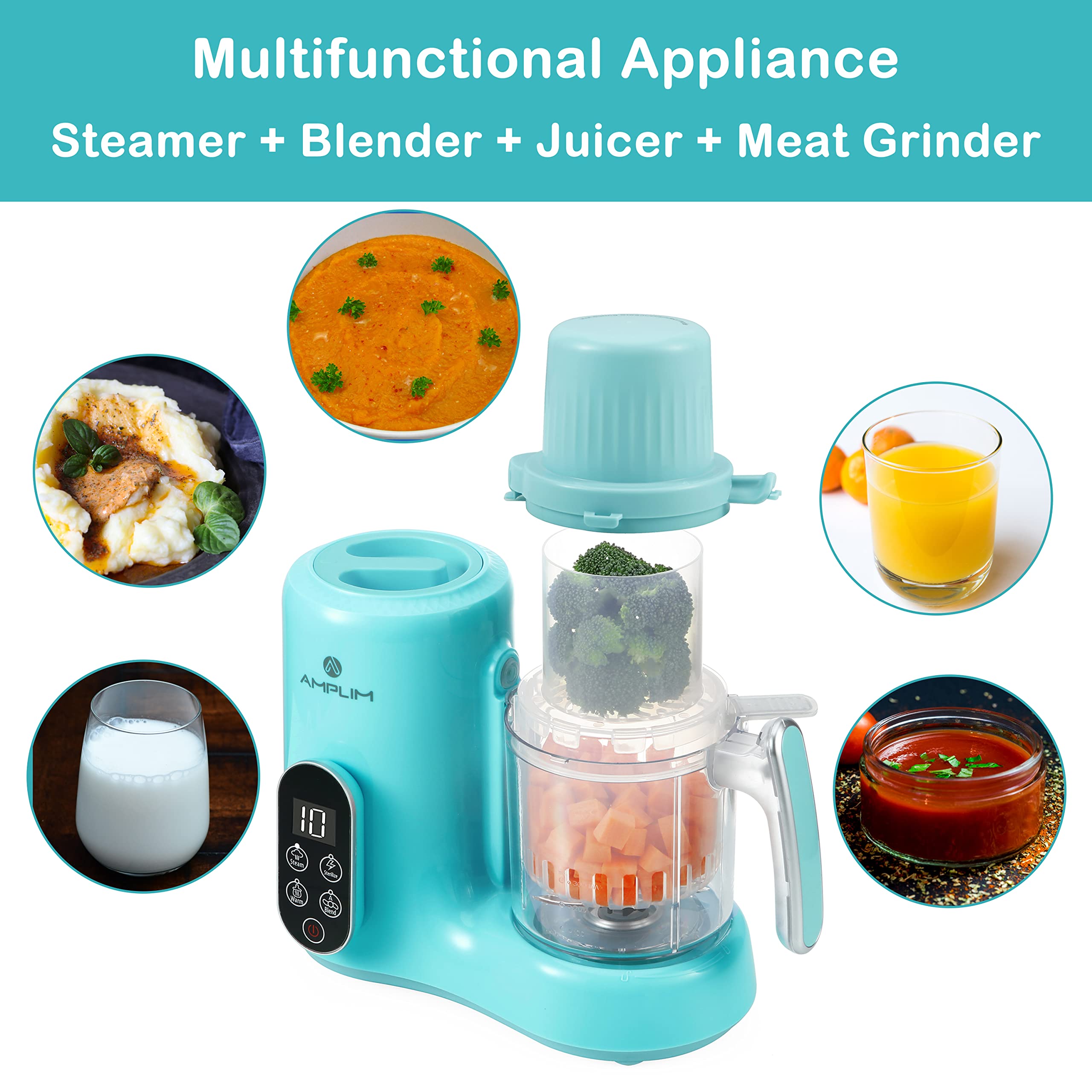 Buy Amplim Baby Food Maker Baby Food Processor Baby Food Steamer Baby Blender Baby Puree