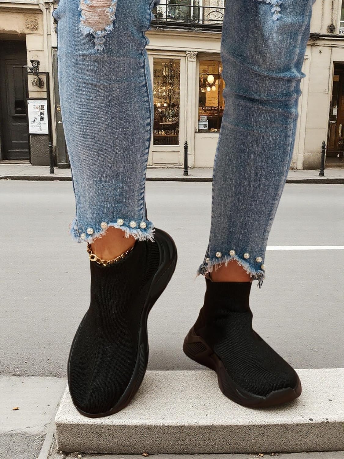 Tênis feminino da moda, tênis de corrida, atlético, academia, treino, antiderrapante, atlético