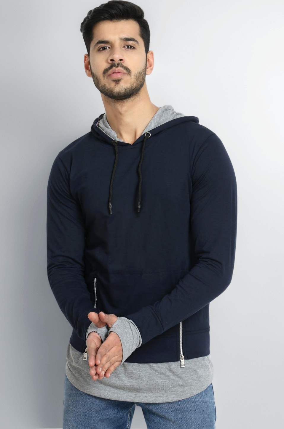 Men's Poly Cotton Hooded Neck Sweatshirt