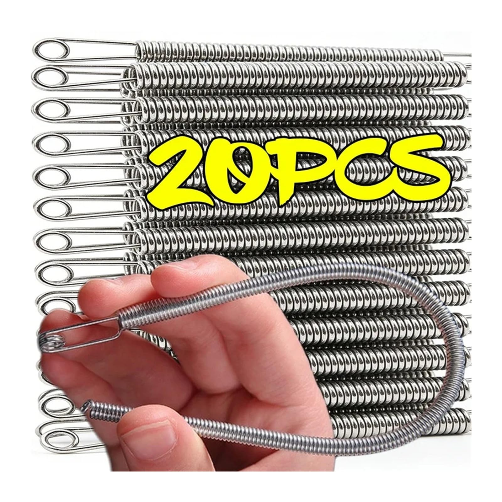 Zacisk sprężynowy do gwintowania ze stali nierdzewnej, srebrny 1/3/5 szt. Sznurki do gwintowania Sznurki do ściągania(20PCS)