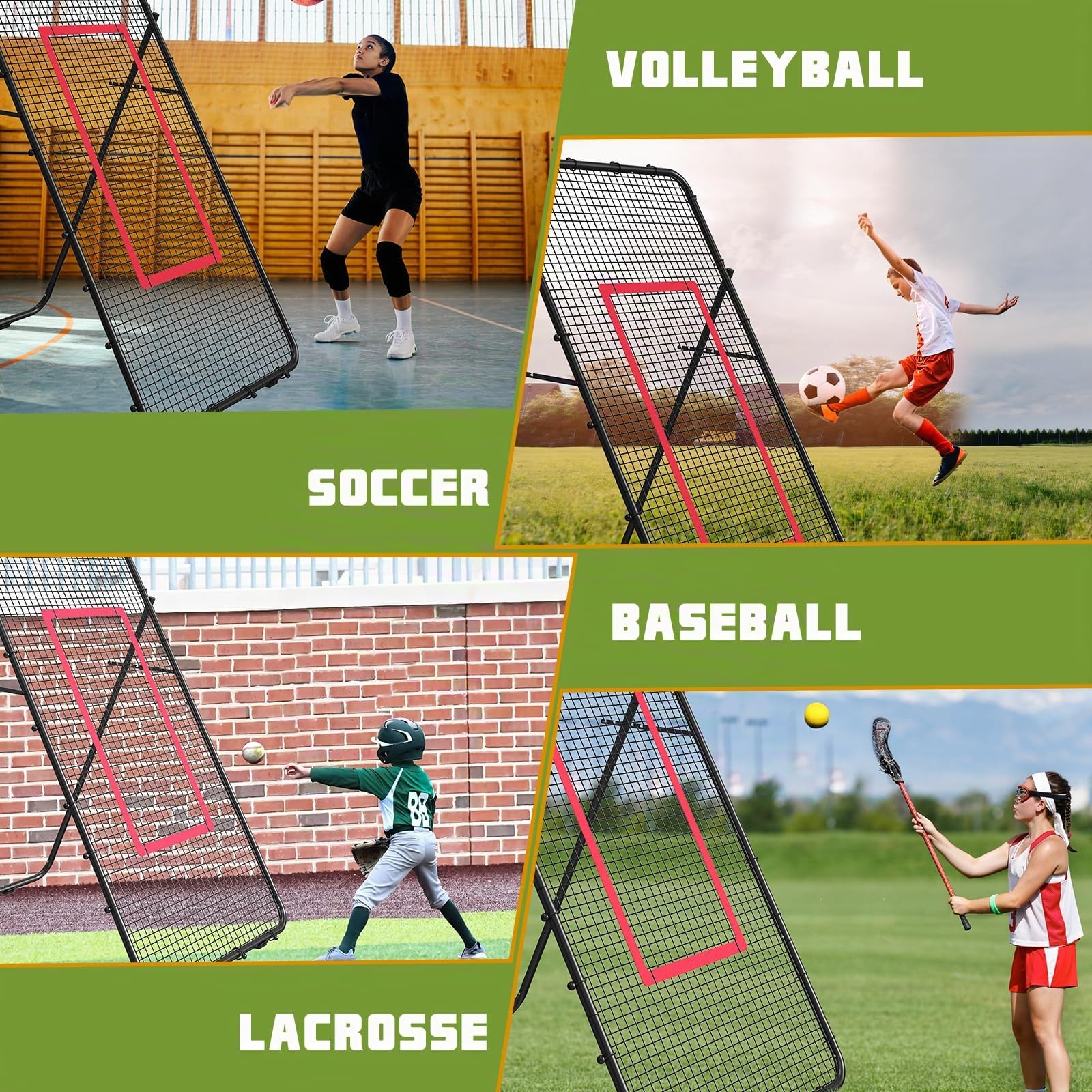 Verstellbares Volleyballnetz, 2,2 x 1,2 m, Volleyball-Trainingsgerät für Lacrosse, Baseball, Fußball, Tennis, Hinterhof, Volleyball, Rebounder, Schlagen, Servieren, Passen, Spike-Übung