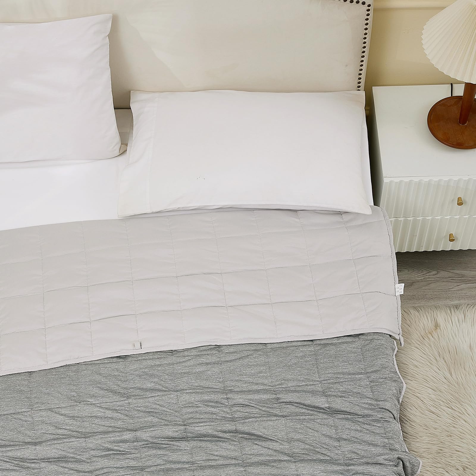Manta con peso de 15 libras, tamaño Queen, manta refrescante para adultos que duermen con calor, manta de cama suave universal para todas las estaciones, 60 x 80 pulgadas, 15 libras, color gris