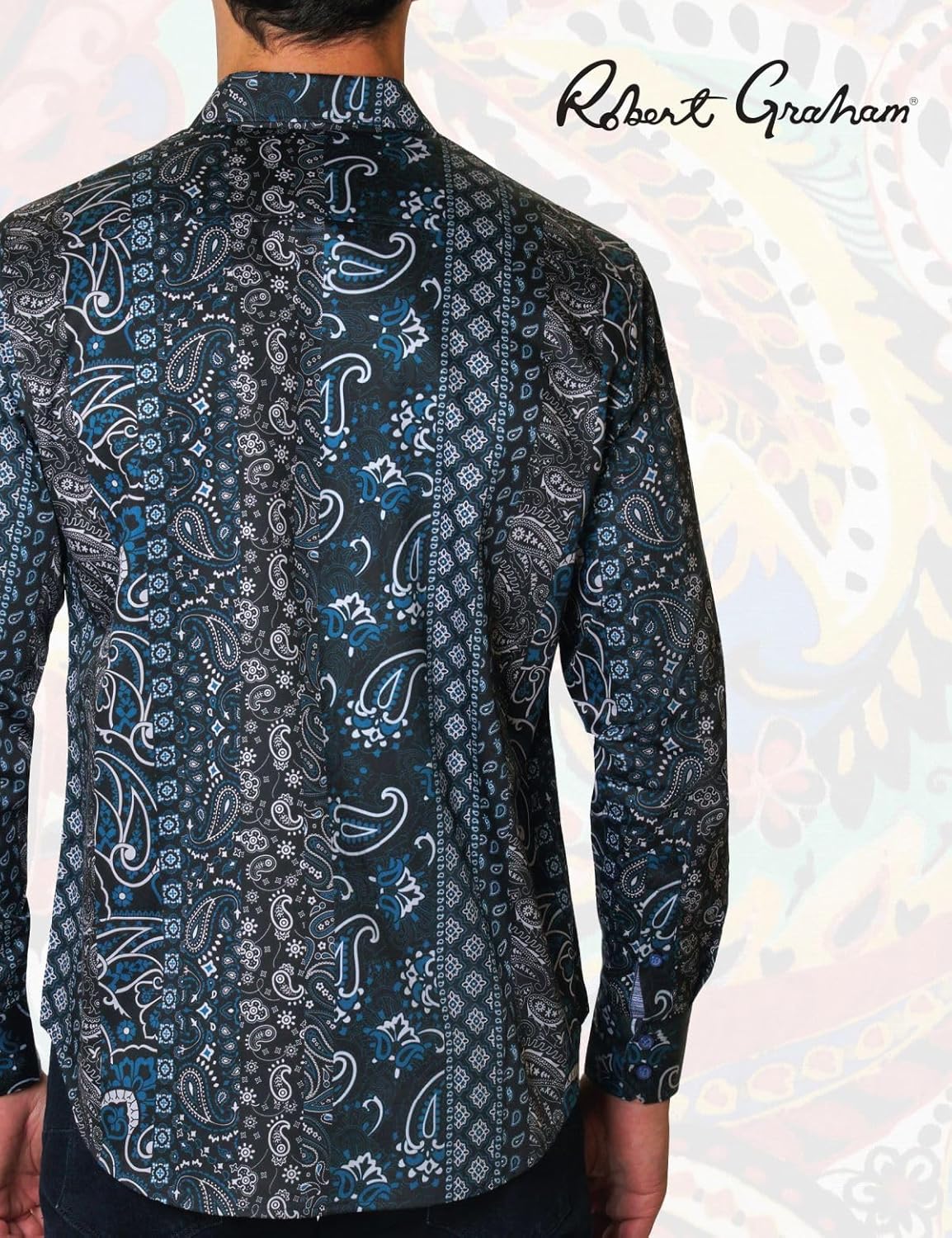 Robert Graham Mens Long Sleeve Patterned Button Down Shirt - Image 3