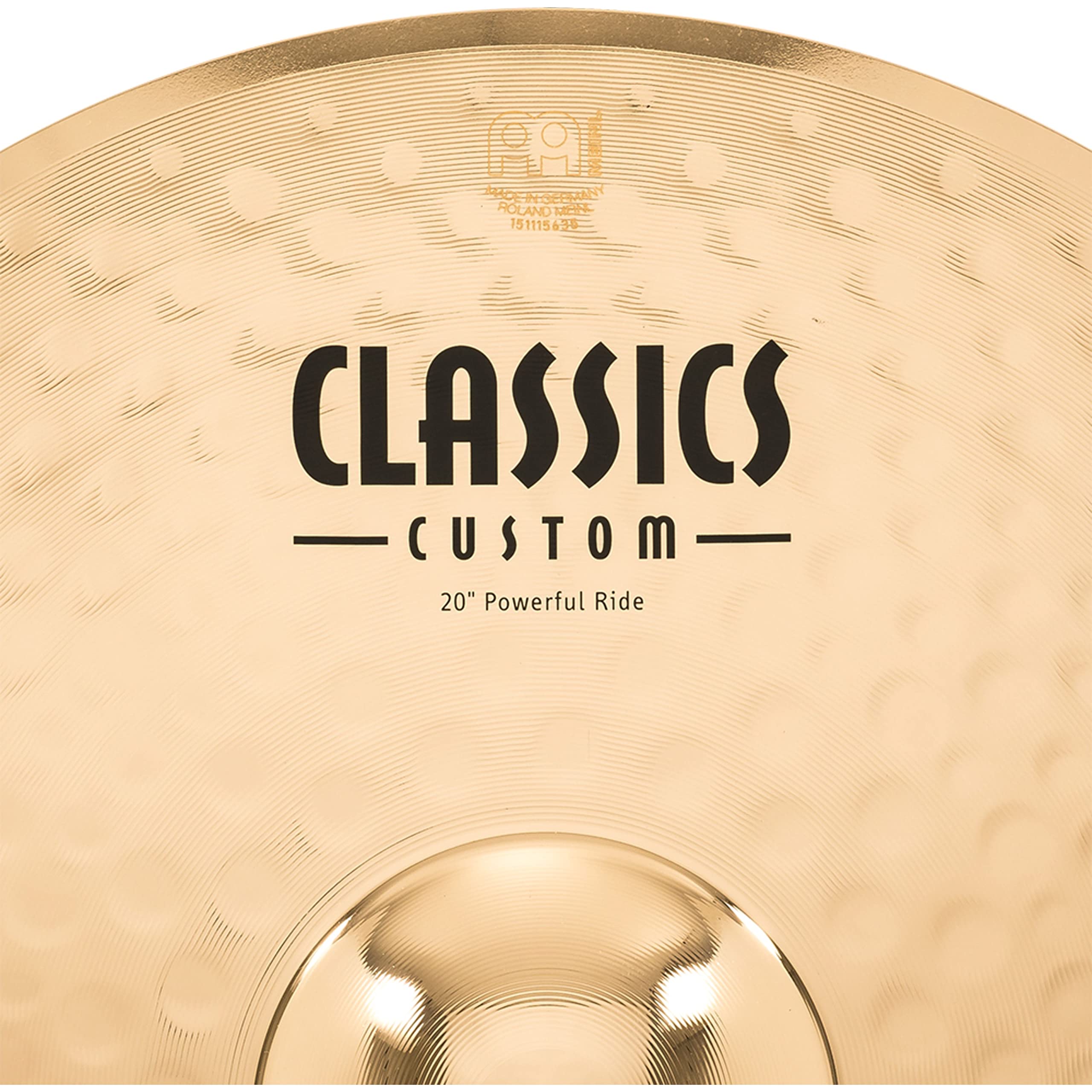 Meinl Cymbals Classics Custom Brilliant Piatto Powerful Ride 20 pollici (50,80cm) per Batteria - Bronzo B12, Finitura Brillante, Prodotto in Germania (CC20PR-B)