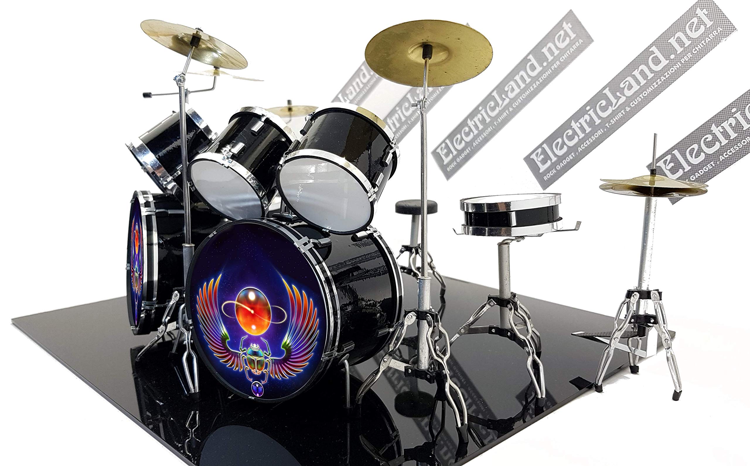 Mini Drum set realizzato per progr rock music legends collector tribute infinite nera tribute miniature rock progressive model scale 1:4 collectible size dolls batteria modellino da collezione 40 cm