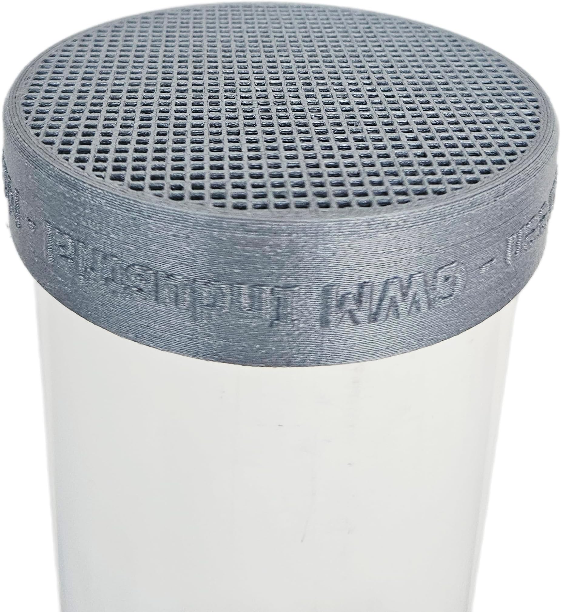 1-1/4" PVC Pipe End Termination Cap with Integrated Screen, Socket Style to Fit on Outside of Pipes (1-5/8" Pipe Outside Diameter), Vent & Drains, Pest Guard, Grey, Made in USA (Fine Mesh)