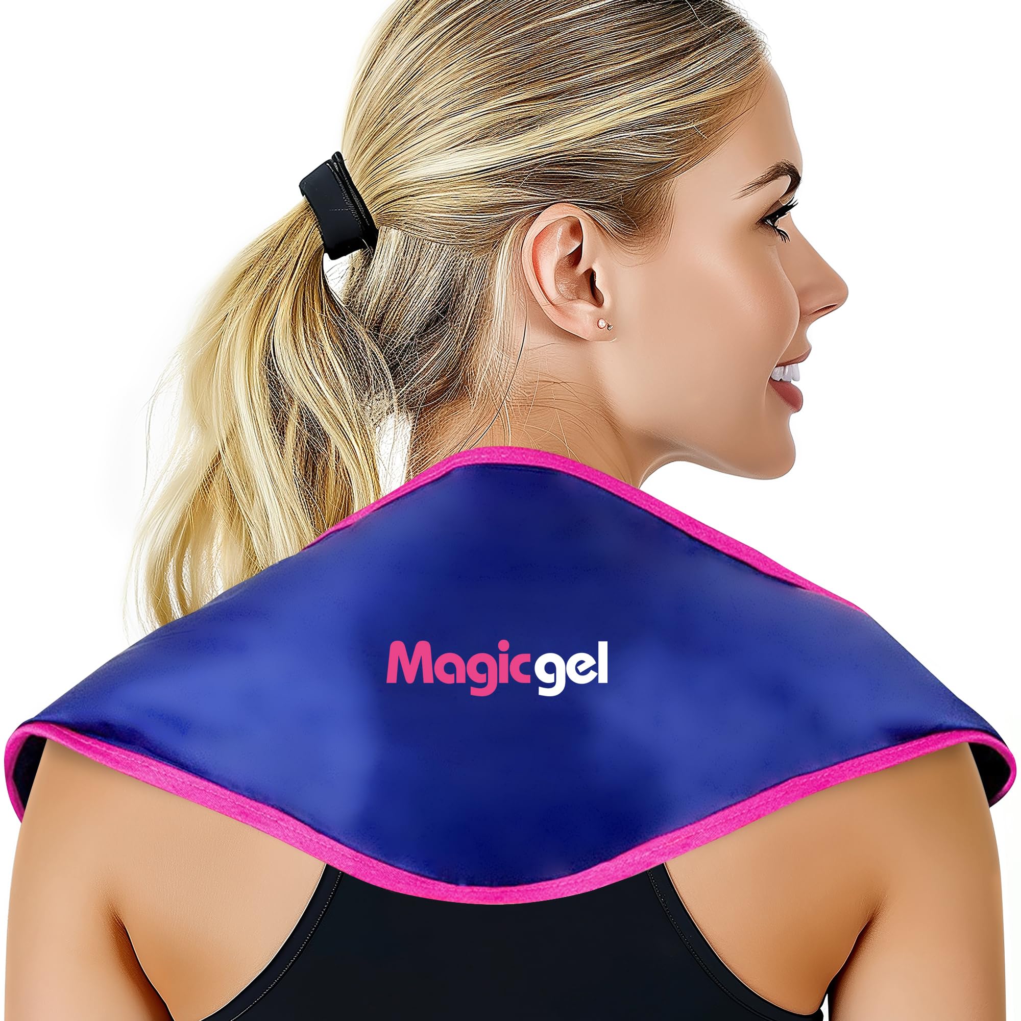 Magic Gel Neck Ice Pack - Soothing Pain Relief for Neck & Shoulder Pain. Cold Cervical Collar Compress Sits Above The Shoulders,Flexible,Reusable Freezer Pad for Swelling,Injuries & Headaches ()