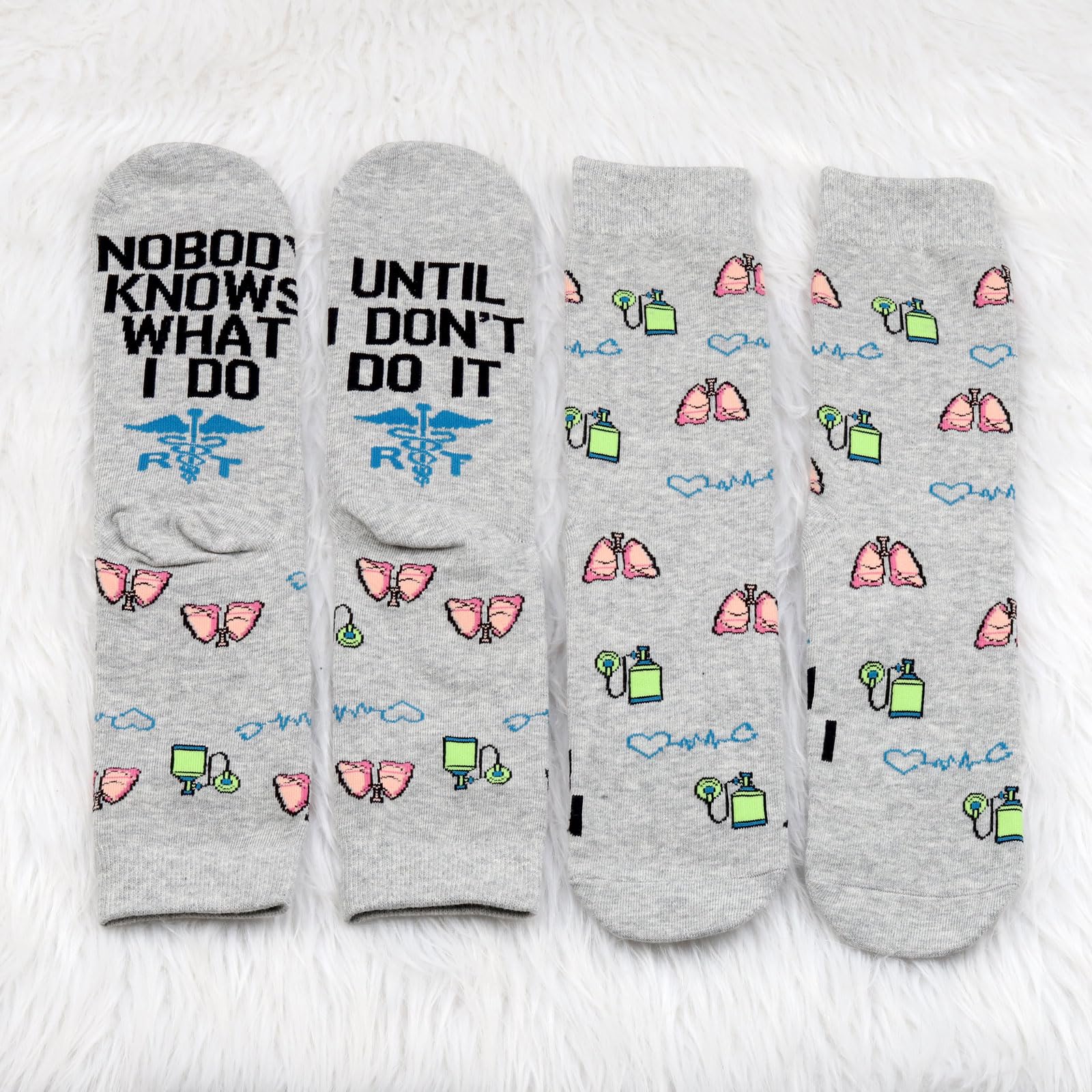 PXTIDY 1 Pair Lung Therapist Socks - Respiratory Therapy Socks for Pulmonology, RT Graduation or Nurse Gift