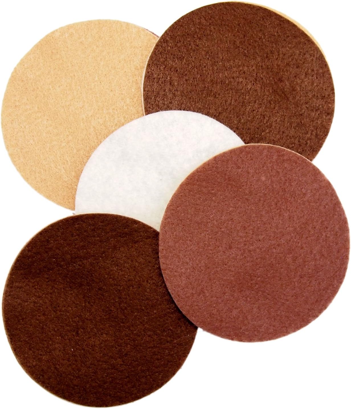 Playfully Ever After Brown, Cocoa, Camel & Cream Craft Felt Circles (5 Inch - 15pc)