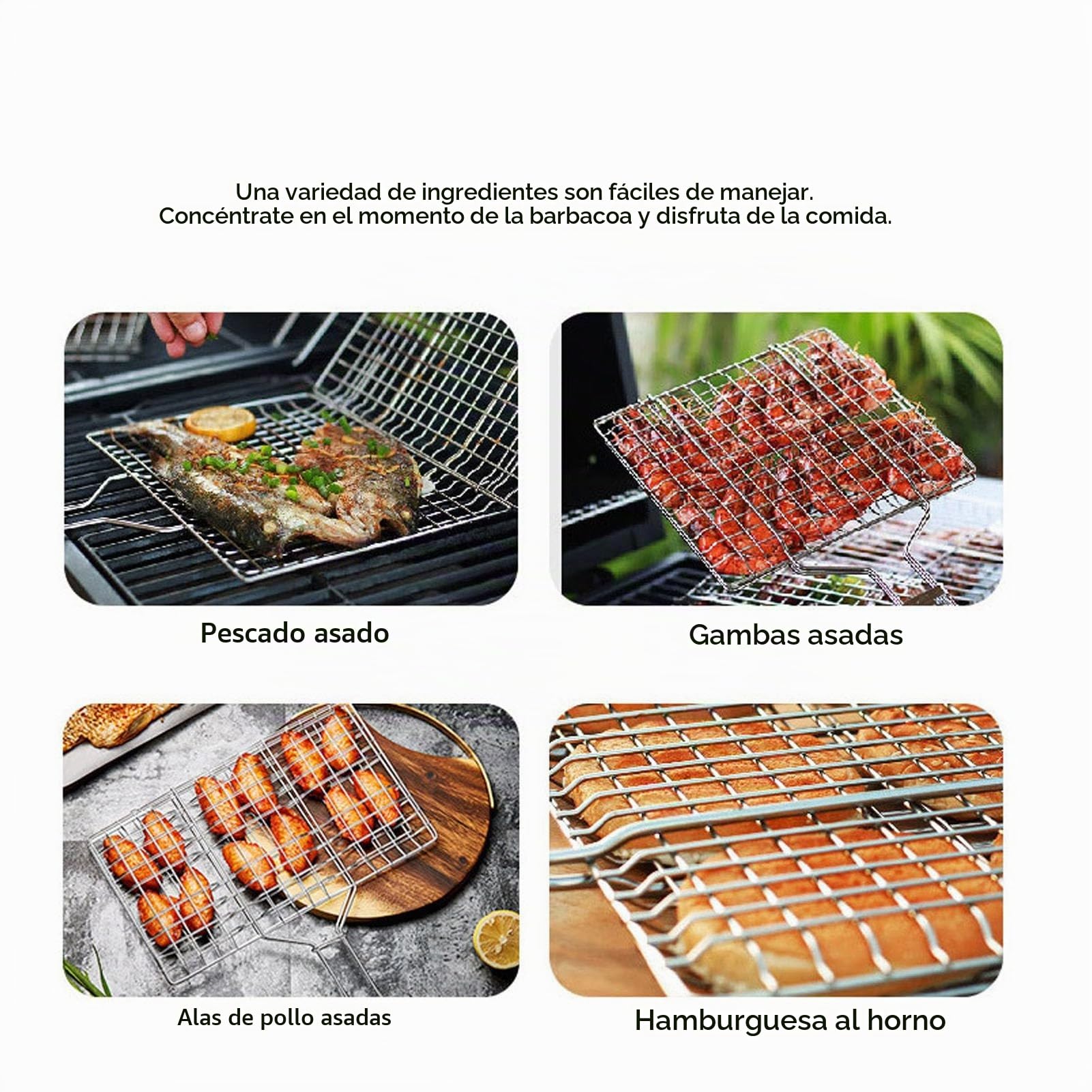 Parrilla De Barbacoa Al Aire Libre Parrilla De Pescado Desmontable Plegable Accesorios De Parrilla Portátiles De Acero Inoxidable 304 Adecuados para Pescado Carne Verduras