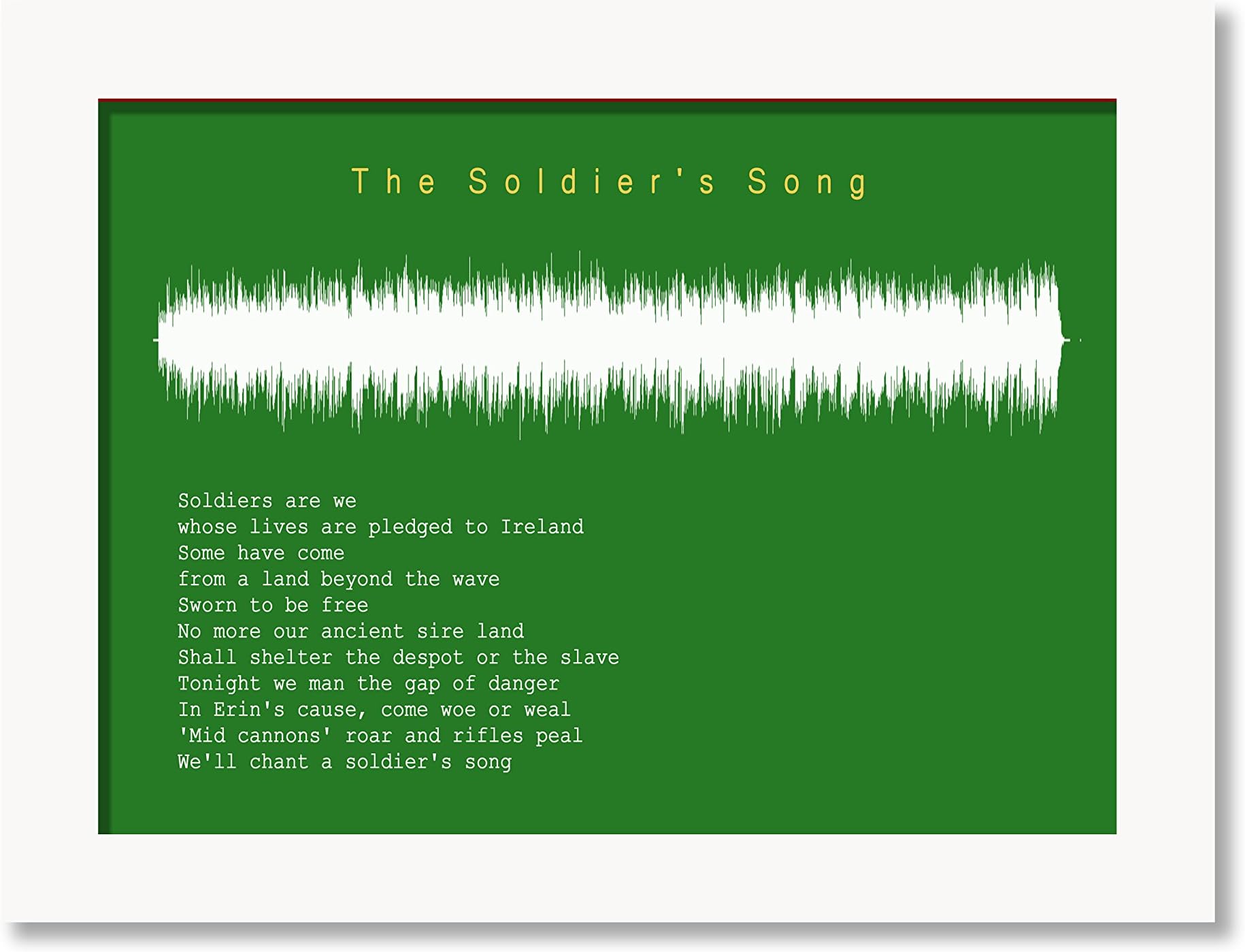 The Soldier's Song - Irish sound-wave (a4 framed) print