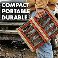 Vista 4 de JobSite Boot Scraper - Outdoor Boot Brush Scrubber Brush - Compact, Portable Shoe Cleaner for Home, RVs, Trucks, Kids - Timber Edition
