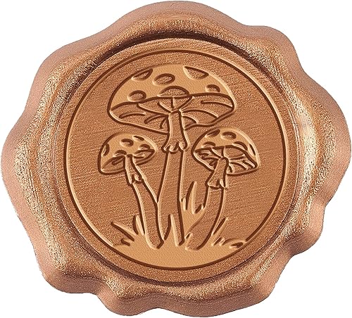 CRASPIRE Paquete de 50 calcomanías adhesivas de cera de hongos, sellos de cera de hongos, sellos de cera autoadhesivos, calcomanías de sello de cera
