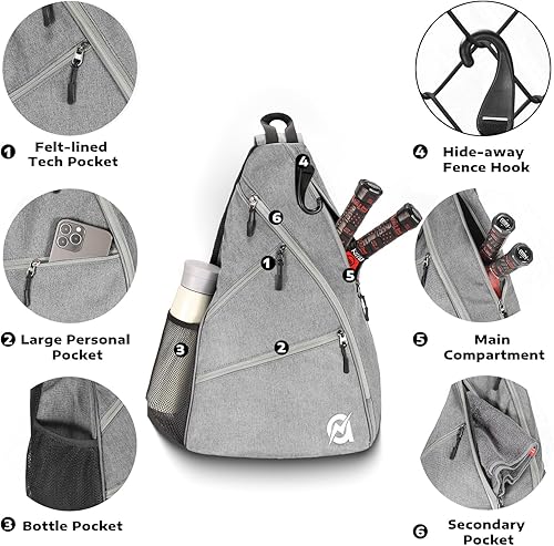 Miniatura 3 de A11N - Bolsa de pickleball reversible, bandolera para mujeres y hombres