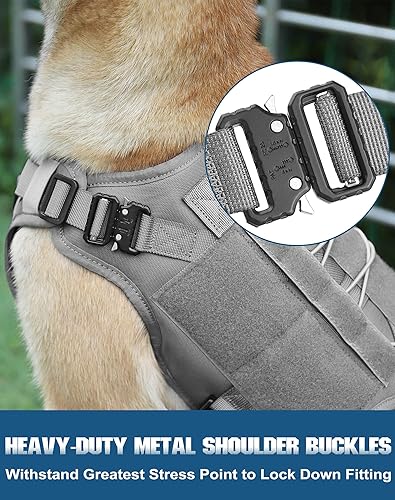 Miniatura 3 de PETNANNY Arnés táctico para perros, arnés de servicio para perros de apoyo emocional, chaleco para perros medianos y grandes, chaleco para perro ESA