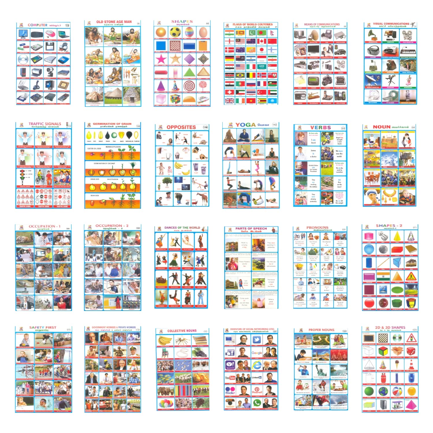 WHITETOWN Combo Sticker for Kids Project – Shapes, Flags of World Countries, Old Stone Age Man, Communication, Inventors, Parts of Speech | School Project | Adhesive Sticker (24 Pcs) (B0BQFST5BX) Amazon Price History, Amazon Price Tracker