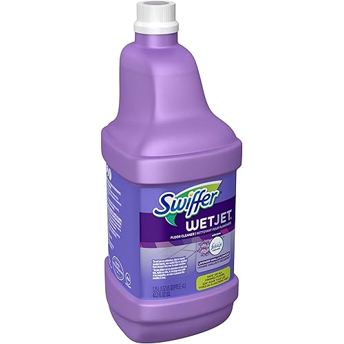 Swiffer WetJet Multi-Purpose and Hardwood Liquid Floor Cleaner Solution Refill, Lavender Vanilla & Comfort, 42.2 fl oz