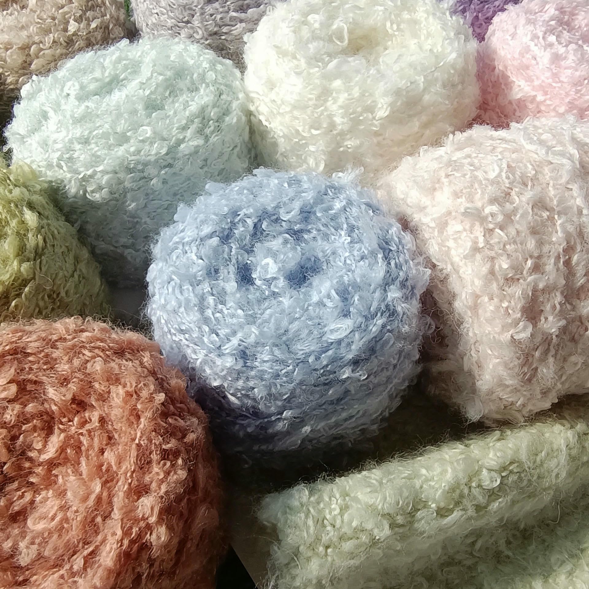 5/10/20 Rollos 50 g Hilo Bouclé de Colores, Hilo de Crochet de Lana Mezclada, para Tejer Suéteres, Bufandas y Mantas a Mano