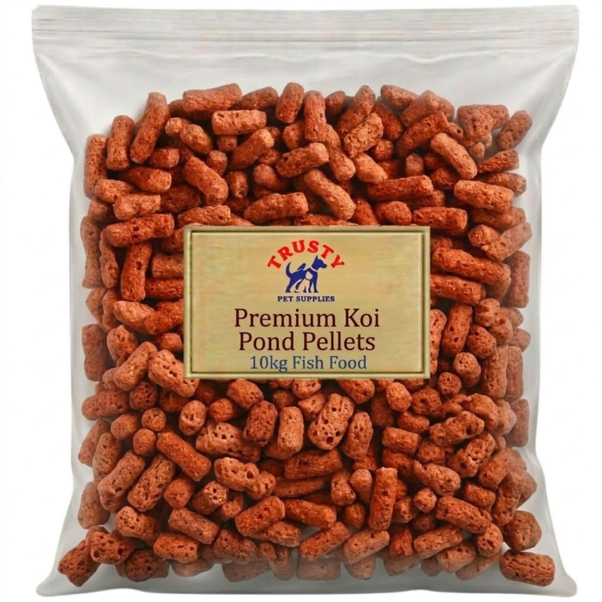 Koi Fish Food Pellets 10kg | Premium Pond Fish Food | Floating Fish Food Pellets with Spirulina | Koi Food for Growth & Colour | Suitable for Koi Carp & All Pond Fish | Trusty Pet Supplies