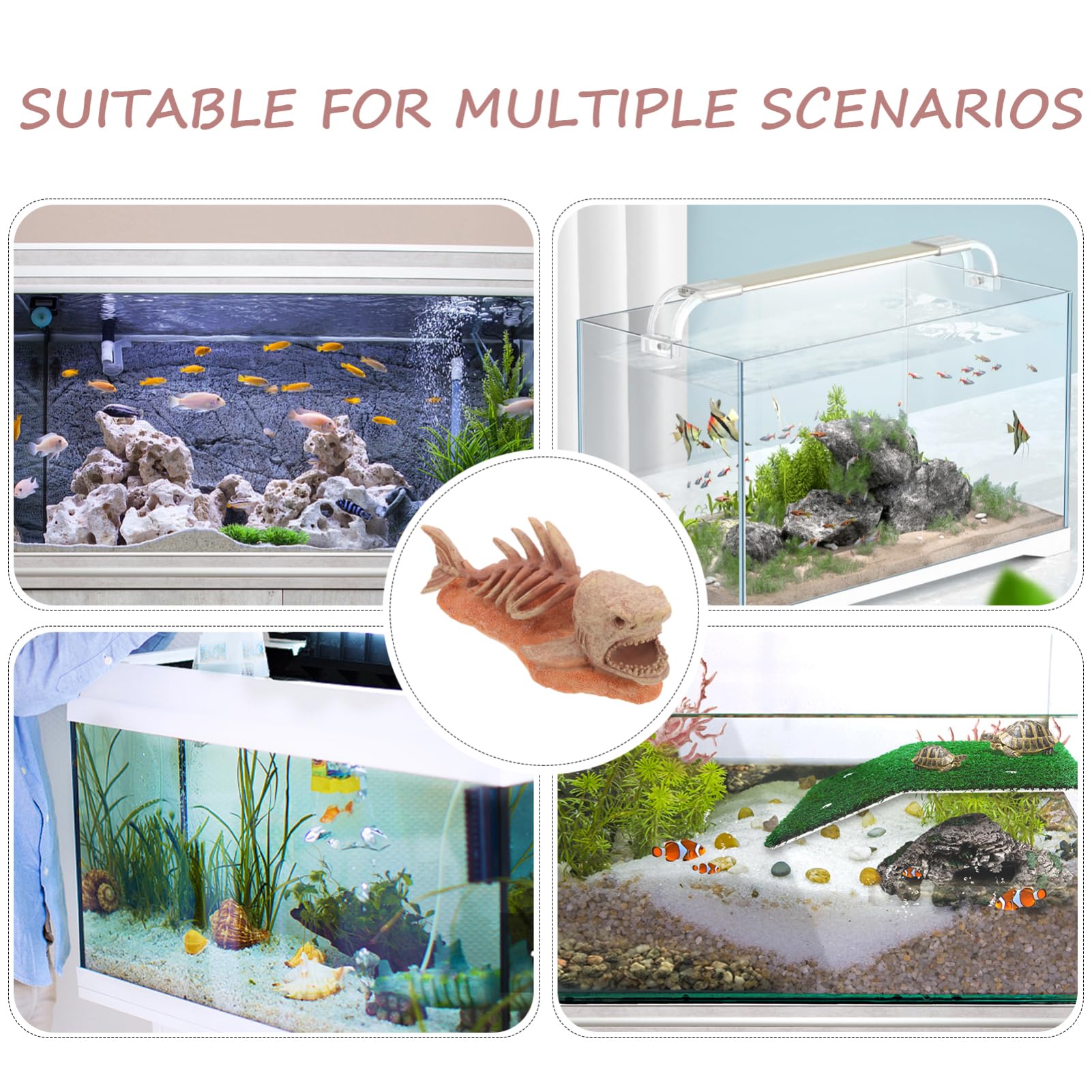 YARNOW decoración de pecera luz del Acuario Tanque Agua Equipo Frasco decoración pecera Adornos pecera Adornos para acuarios decoración del Acuario Refugio de escondite de Acuario Resina