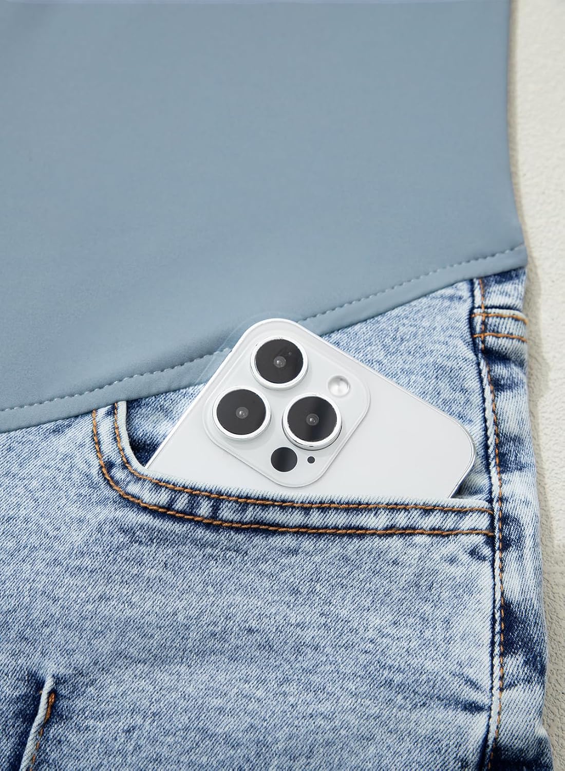 BLENCOT Maternity Jeans for Women Straight Leg Relaxed Fit Over Belly Pregnancy Denim Pants Maternity Clothes with Pockets - Image 6