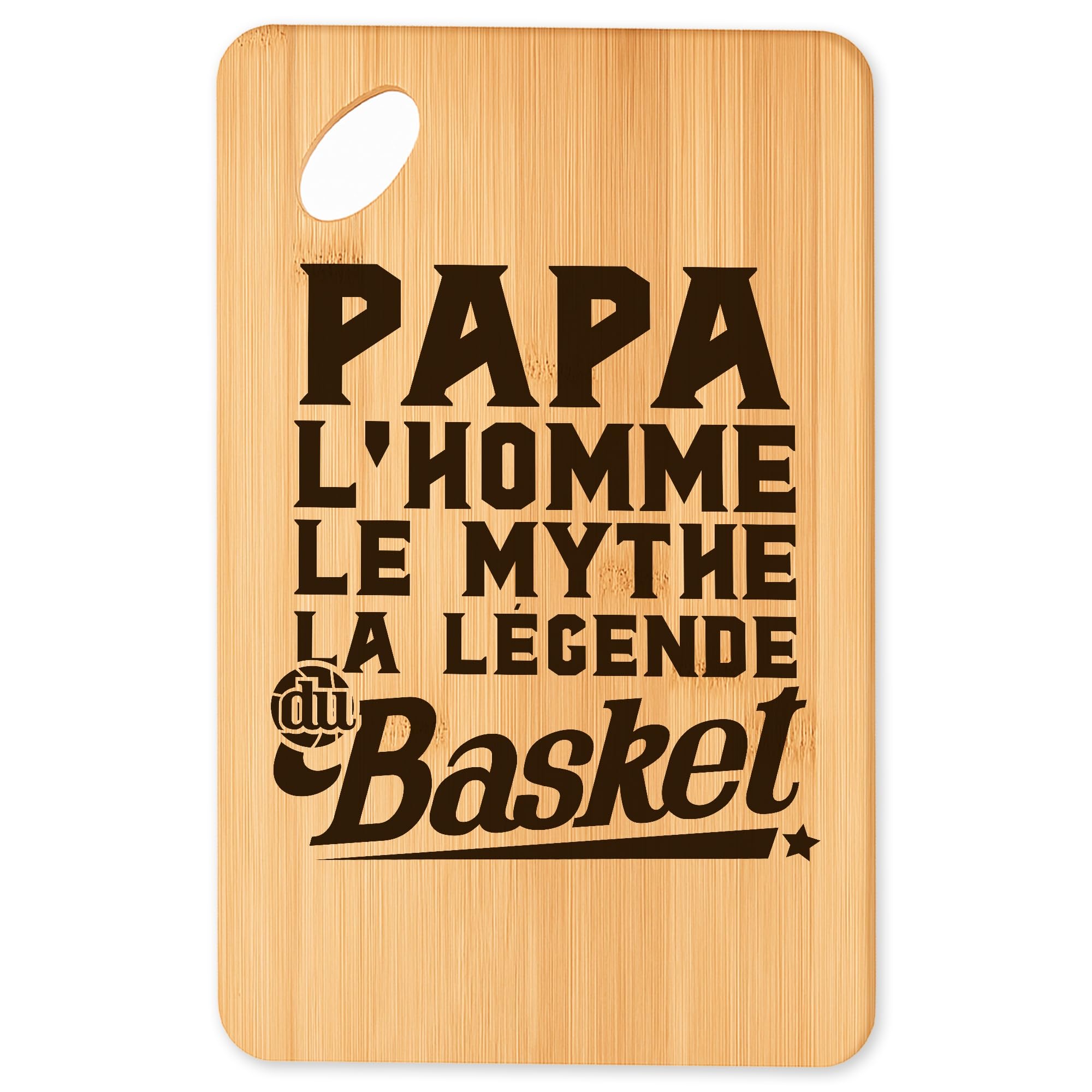 Planche à découper Basketball en bambou pour apéro et barbecue convivial