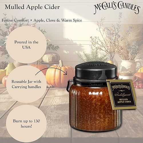 Vista 33 de McCall's Candles Manzanas y calabazas Vela perfumada de 18 onzas Colección Indulgence Doble mecha Tarro ranurado Vertido en Estados