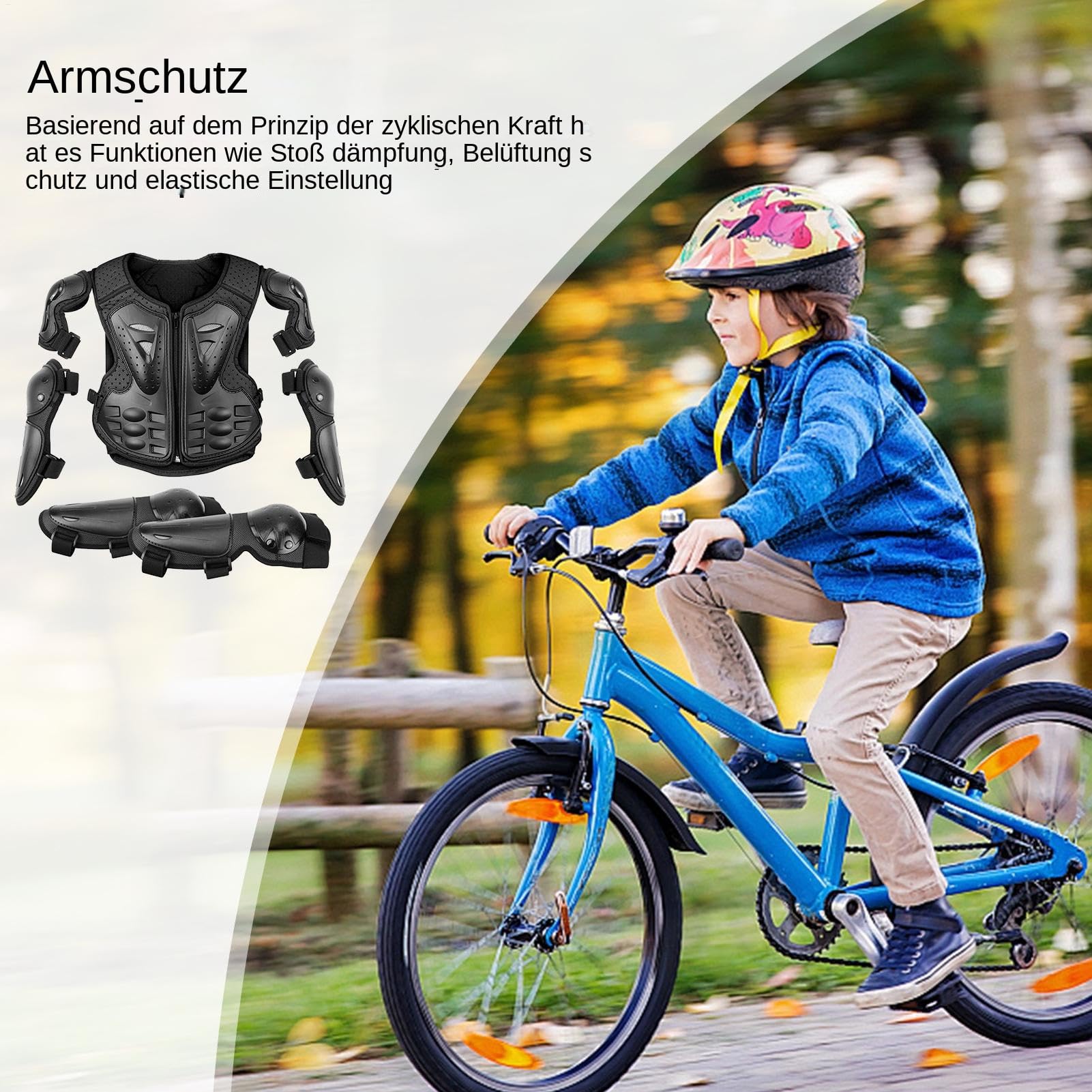 Giacca di protezione per moto, per bambini, armatura con ginocchiere, protezione per gomiti, braccia e spalle