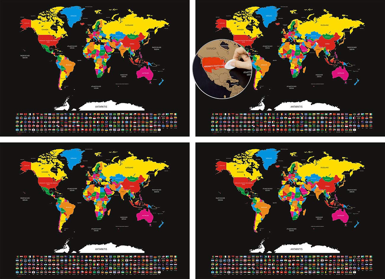 WIDETA Weltkarte Zum Rubbeln XXL (82 X 43 Cm)/ Bonus Karte Von Europa