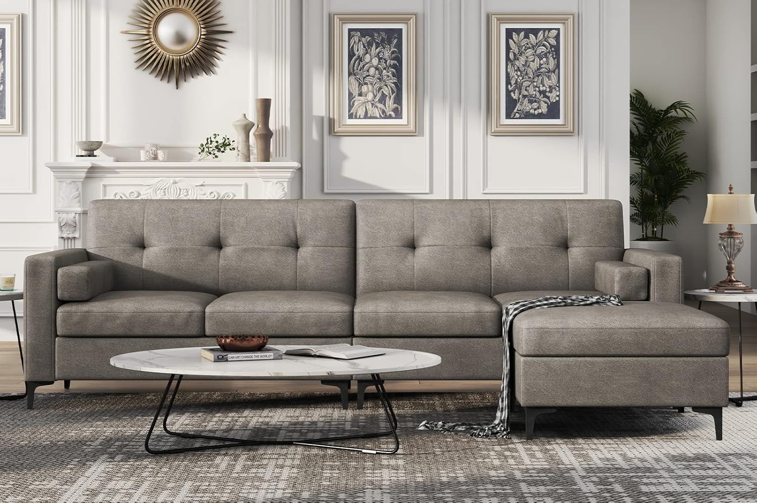 Nolany Convertible Sectional Sofa L Shaped Couch with