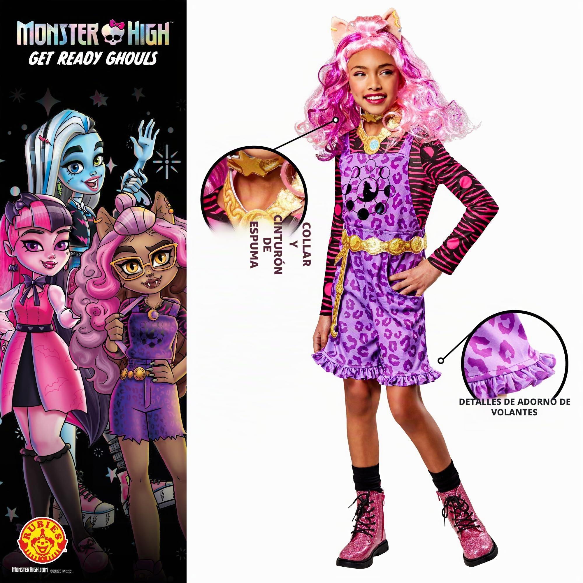 Rubie's Official Monster High Clawdeen Wolf Deluxe Child Costume, Kids Fancy Dress