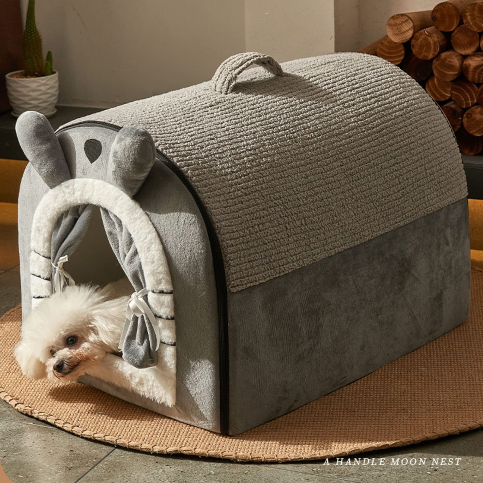 Cuccia Riscaldata per Animali Domestici, Cuscinetto Riscaldante per Gatti e Cani di Piccola Taglia, Impermeabile, Resistente alla Masticazione, Kit Parto, Casa con Riscaldamento Elettrico per Animali