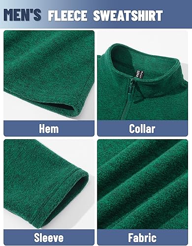 Miniatura 6 de TACVASEN Sudadera de manga larga con cremallera de un cuarto para hombre, sudadera de golf con cremallera de 14 para hombre, suéter térmico