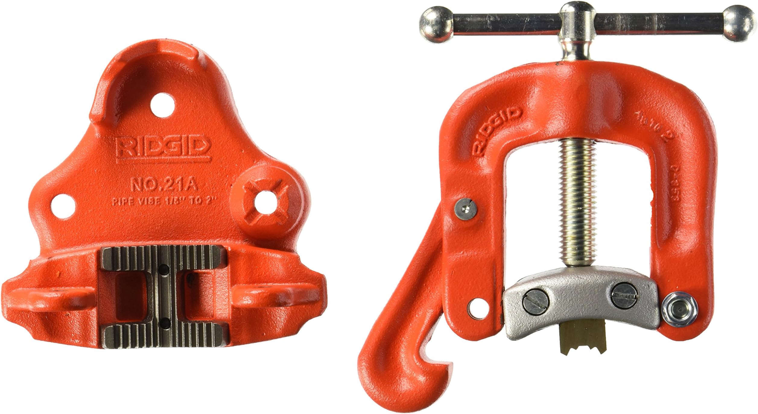 RIDGID 40080 Model 21A Bench Yoke Vice, Pipe Vice,Red, 1/8-inch to 2-inch