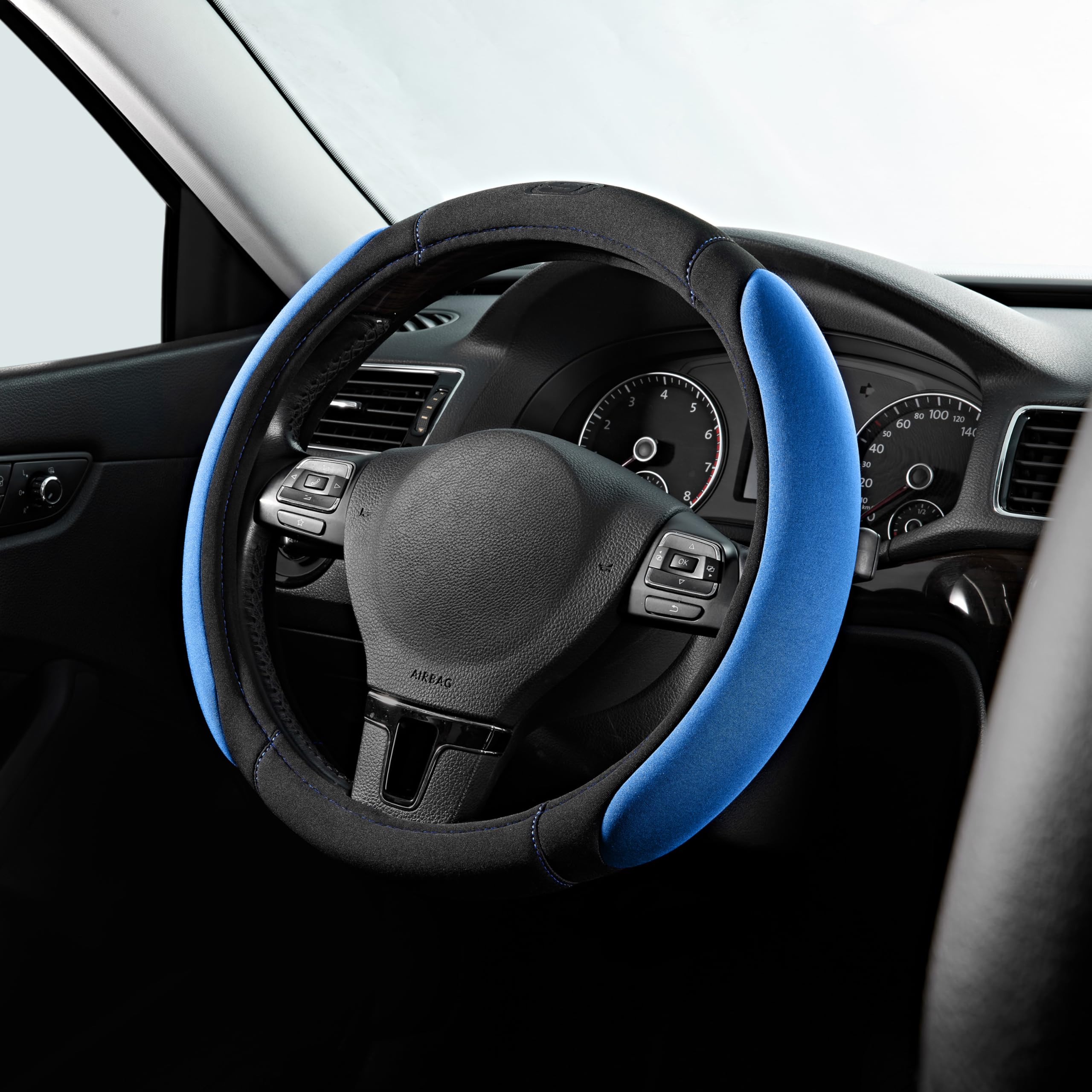 Skechers Steering Wheel Cover, Memory Foam Car Steering Wheel Cover,14.5-15inch Anti-Slip Safety Comfortable Desgin, Universal Accessory for Diverse