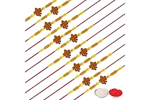 CRAFTONE Set of 12 Ganesha Design Rakhi for Raksha Bandhan
