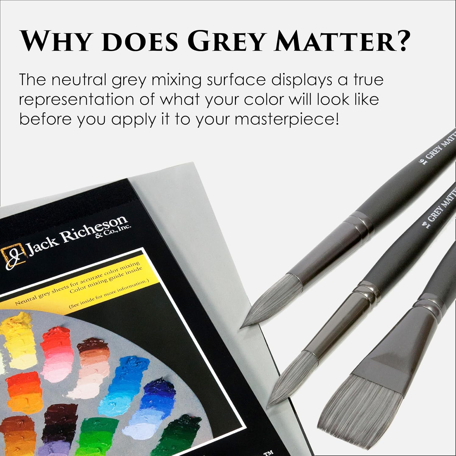 Jack Richeson Grey Matters Disposable Paper Palette 9” x12”, 2 Pack, Includes 2 Palette Knives