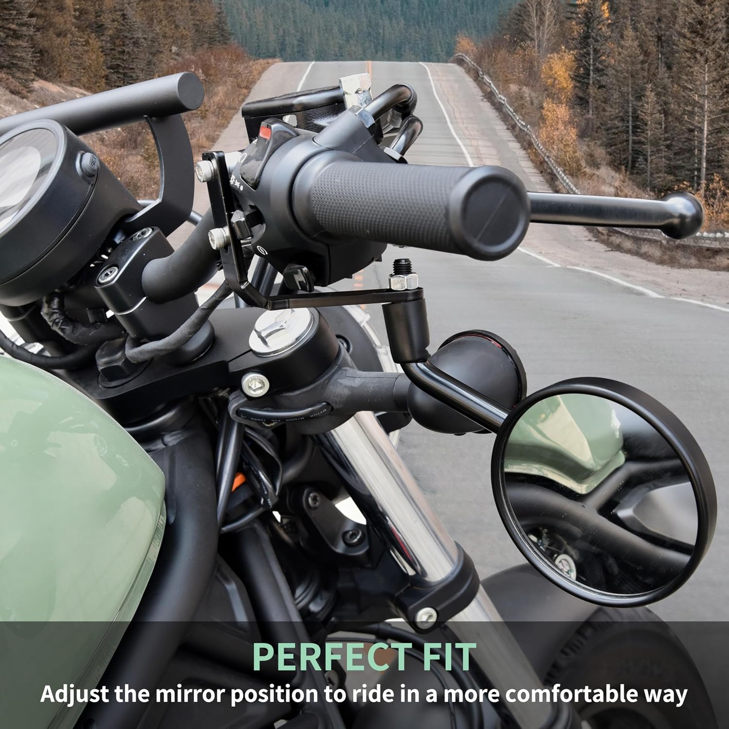 Rearview Mirror Down Bracket for CMX300 CMX500, Handlebar Rear View Side Mirror Bracket Down Adaptor Bracket Expansion Stand for Honda Rebel CMX 300 CMX 500 2017-2024