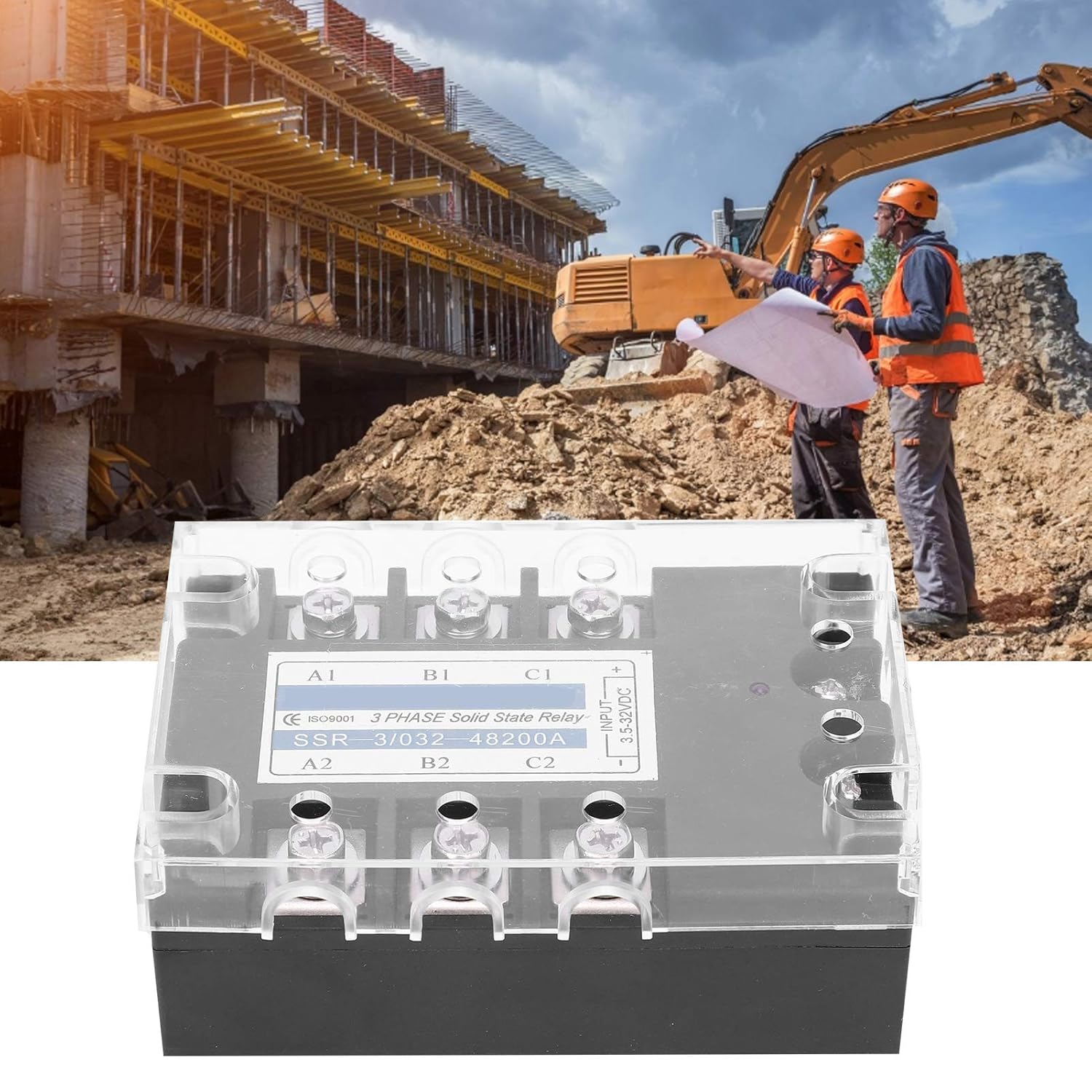 3-Phase Solid State Relay DC Control AC 480V 200A Industrial Automation Equipment Heat Sink Module Motor Control System Switch Board Starter SSR-3 D48200