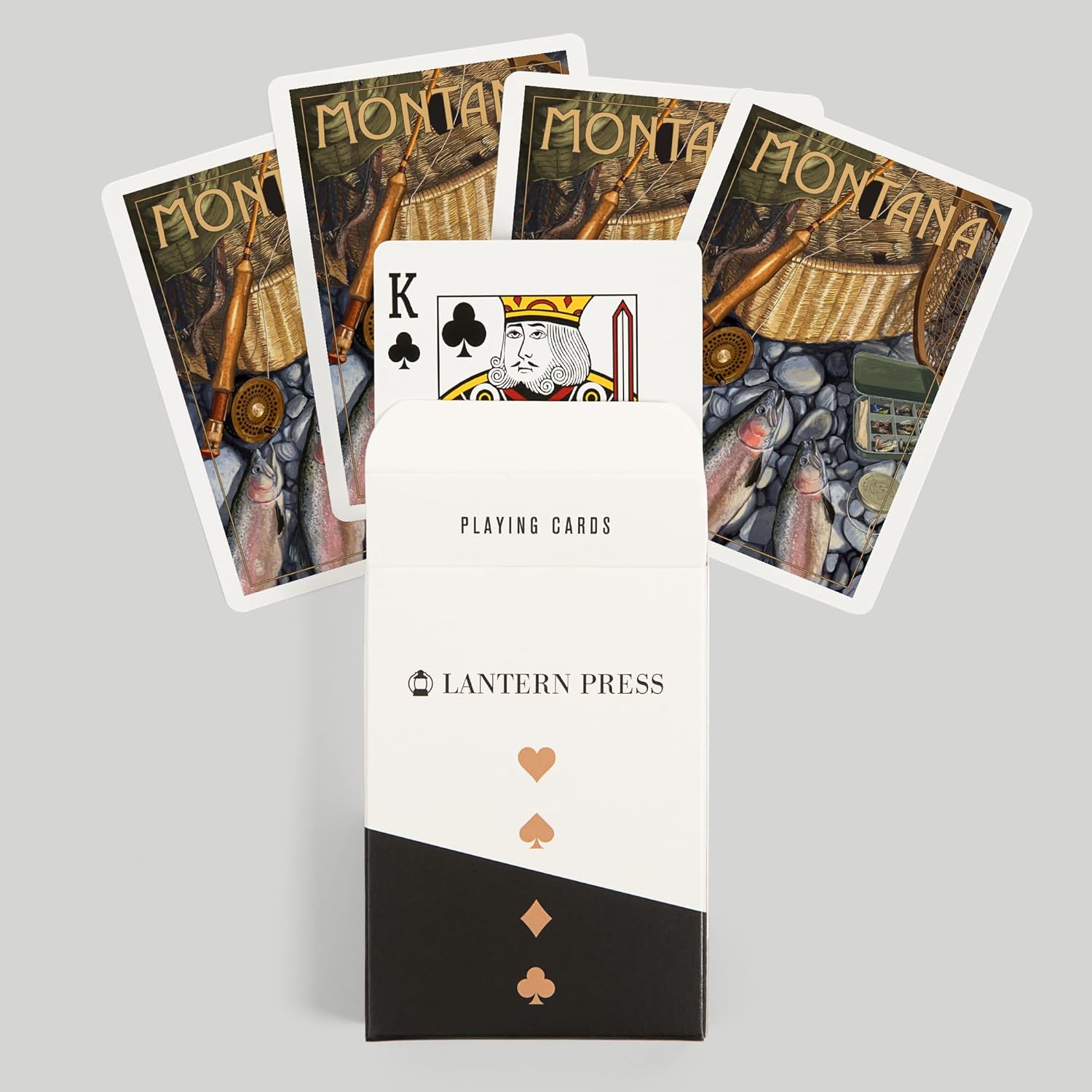 Lantern Press Montana, Fishing Still Life, 52 Playing Cards for Adults, Poker Size Card Deck