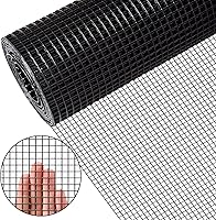 Zevemomo 36x50' 1/4 Inch Black Vinyl Coated Hardware Cloth - Galvanized Chicken Wire Fence for Coops, Gardens, Rabbits