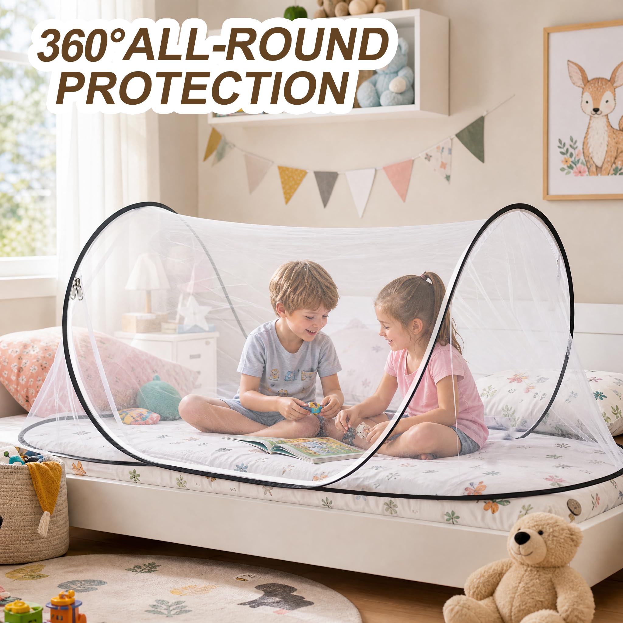 YADODO Moskitonetz Bett Reise Faltbar Pop up Mückennetz Bett 90X 200x 60cm Mücken Mosquito Netz Bett Reise Moskitozelt Mückenzelt Outdoor Camping Moskitonetz Zelt mit Boden für Bett Camping