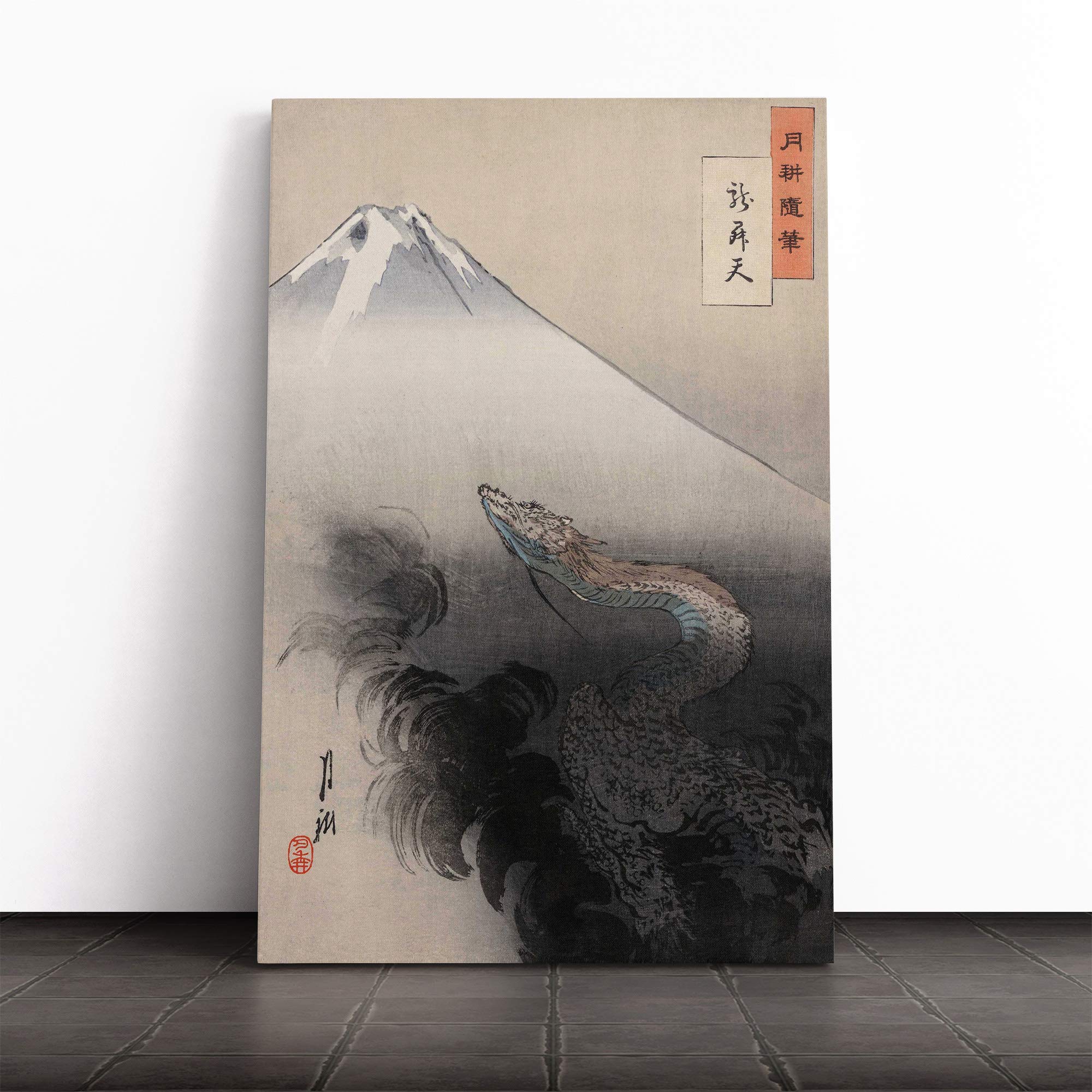 Wall Oriental Japanese Art Ogata Gekko Canvas Print | Gallery Wrapped 30mm Frame Wall Art | 30x20 inches | Ready to Hang | Asian Picture | Living Room Bedroom Lounge Office